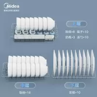 美的(Midea)家用立式消毒柜碗柜商用77L免安装碗筷下层高温灭菌上层烘干独立控制80R05 立式高温消毒碗柜