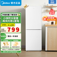 美的(Midea)181升双门冰箱家用双温冷藏冷冻大容量保鲜低音超薄电冰箱小户型两开门MR-190E极地白