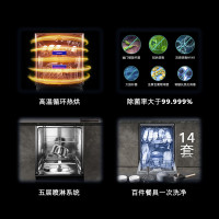 西门子[晶洗舱]独嵌两用 家用全自动智能洗碗机 14套大容量 强效除菌 甲流病毒消杀 SJ23HW01KC