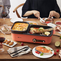 小熊(Bear)电烧烤炉DKL-C16A1多功能料理锅电火锅烤涮 一体锅烧烤机