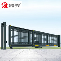 盛辉嘉业 悬浮门电动伸缩门铝合金封板无轨直线平移大门定制