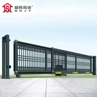 盛辉嘉业 悬浮门电动伸缩门铝合金封板无轨直线平移大门定制