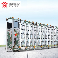 盛辉嘉业伸缩门不锈钢电动伸缩门自动遥控无轨车牌识别学校工厂电动大门定制