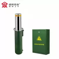 盛辉嘉业 电动升降柱军绿色全自动升降挡车柱 遥控升降柱阻车器定制方案