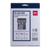 得力(deli) 1654 经济型大屏幕计算器 太阳能大按键计算机 银色