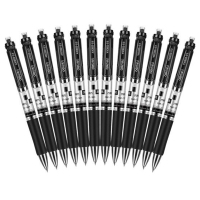 得力(deli) S01 0.5mm按动中性笔弹簧头 黑色 12支/盒