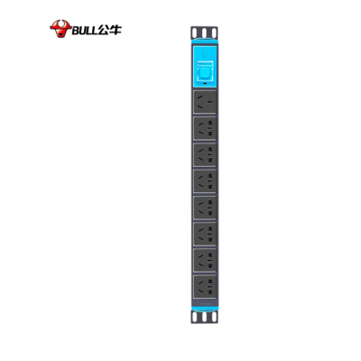 公牛(bull) GNE-108D 16A大功率PDU机柜插座/插线板/插排/排插 8位总控开关 1.8米