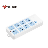 公牛(bull) GN-604 新国标插线板/插排/超功率过载保护 8位总控开关 无线(需自行配电源线和插头)
