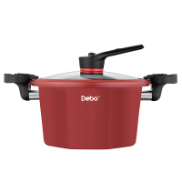 德铂(Debo) DEP-DS340 斯科拉里 (微压锅) 八角汤锅麦饭石色微压锅 红色 24cm