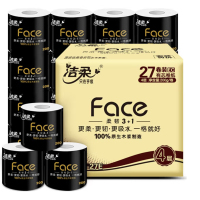 洁柔 BJ173-27E 黑Face系列有芯卫生卷纸 4层200g/卷 27卷/箱 单位:箱