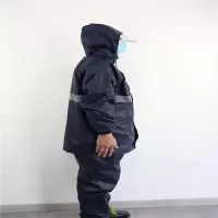 汉盾 带反光条双层分体雨衣 c14042 藏青色 XL码(带网格内衬)