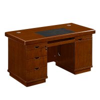 恒合(henghe)油漆办公桌 原木贴皮班台桌1.4米主管桌 胡桃色 1400*680*760mm