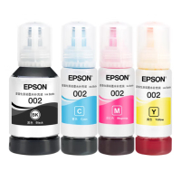 爱普生002系列墨水四色套装002(C13T03X680)黑7500页,彩6000页(单位:套)