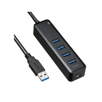 山业 (SANWA) USB-3H405BK 磁铁吸附4口USB3.0集线器 (计价单位:个)