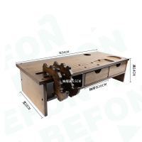 倍方 鳄鱼双抽屉 540*230*140mm 显示器增高架 (计价单位:个) 胡桃木色