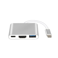 酷比客 LCCPUCHAFP Type-C 转HDMI+HUB+供电转接线 1.00 套/个 (计价单位:个) 银色