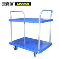 安赛瑞 23658 双层平板手推车 不带护栏 60×90cm 承重300kg 手推车 (计价单位:辆)