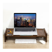 倍方 胡桃木圆条经典款 电脑显示器增高架 1.00 个/套 (计价单位:套) 胡桃色