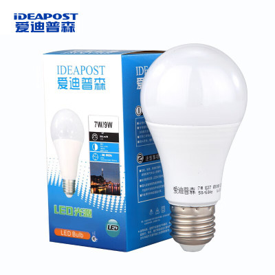 爱迪普森(IDEAPOST) AD-SS-SBL-9W E27 三色变光 220V 塑包铝节能灯泡 led灯泡吊灯光源 (计价单位:个) 白色