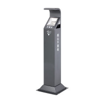 科力邦(Kelibang) KB3232 烤漆落地带盖烟灰柱 垃圾桶 (计价单位:个) 黑色