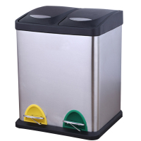 科力邦(Kelibang) KB1080 0.35mm410不锈钢+PP塑料16L 双桶 垃圾桶 (计价单位:个) 不锈