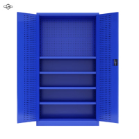山威 工具储物柜 蓝色、四层带挂板、1000*500*1800mm