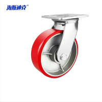 海斯迪克 万向轮 车轮直径200mm,车轮宽度75mm,材质为无痕橡胶等环保材料,带刹车