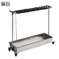 质岳 不锈钢移动拖把架收纳水池置物架 拖把架125cm长[24拖30钩]