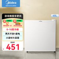 美的(Midea)45升单门迷你小冰箱租房宿舍办公室家用冷藏小型电冰箱美妆可用节能安静运行BC-45M