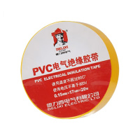 德力西PVC电气胶带PVCPT0151720Y0.15mm*17mm*20米黄色(卷)