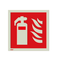 安赛瑞 自发光消防警示标签-灭火器自发光不干胶 20220 100×100mm 10片/包