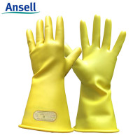 安思尔Ansell51283E013Y绝缘手套00级工作电压500V色8码单位:副 黄色 30天51-283-8码