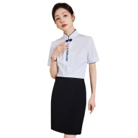 卓迪旭工作服ZD15114服务员工作套装短袖S-5XL码(备注尺码)单位:套白色