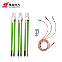 华泰110KV室外接地线2节2米双簧勾接地棒*3根3*6米+7米35mm2软铜线配一个接地夹单位:套