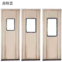 鑫格慧 高档pu皮革棉门帘子带窗定制款 PU加厚 平方米