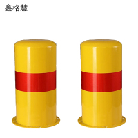 鑫格慧 钢管警示柱路障交通隔离桩防撞铁立柱警示柱 75双耳警示柱750*76*0.6mm 个