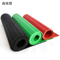 鑫格慧 绝缘橡胶垫耐磨橡胶板条纹款 绿色1米*10米*3mm 卷