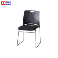 北京德诚和餐椅培训椅会议椅塑壳椅弓形脚接待椅 黑色塑壳椅