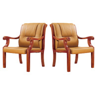 北京德诚和实木烤漆带扶手四脚会议椅班前椅接待椅会客椅