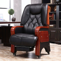 北京德诚和实木烤漆老板椅四脚落地椅可躺按摩转椅家用书房办公椅子