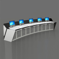 北京德诚和JSK-010弧形十人位控制台(含台面板+键盘托+挡水条+柜体+台脚)