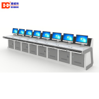 北京德诚和八人位控制台(含台面板+键盘托+屏风铝槽+柜体+台脚) JSK-006八人位(4900*900*1050mm)