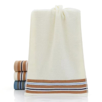 巾媒国安彩条毛巾双条礼品毛巾34*74cm