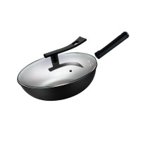 都市太太(DStt)都市太太真不锈炒锅32CM黑色燃气灶电磁炉通用 黑色