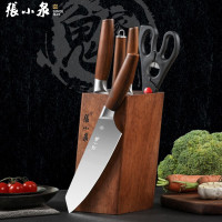 张小泉家用套装刀具六件套厨房套刀切片刀切菜刀斩骨实木刀座D31410100