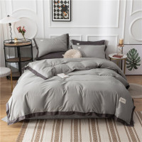 悠梦嘉居简爱纯色四件套北欧简约风纯色拼角大气200*230四季通用YJ-1010