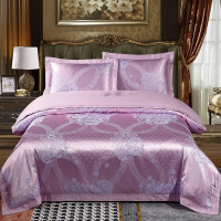 悠梦嘉居丝黛尔轻奢欧式纯棉贡缎提花绣四件套高档套件天丝+全棉+绣花200*230 YJ-1105