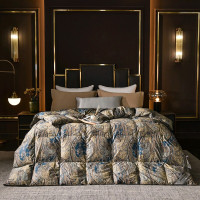 悠梦嘉居 3D立体鹅绒被120支数码印花柔赛丝保暖超柔春秋被冬被进口鹅绒YB-1066 200*230