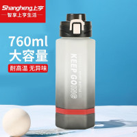 上亨(shangheng)户外运动水杯男女士学生儿童便捷随行杯大容量带手提泡茶喝水杯子 黑色(760ml)