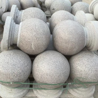 石球路障 大理石球花岗岩石墩停车场拦路圆球挡车石球 广场石墩子500*500*550mmH